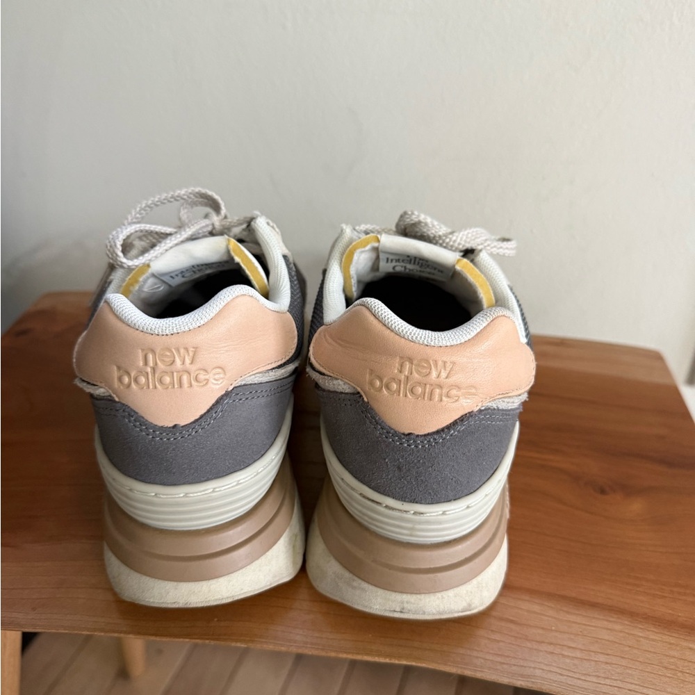New Balance Gray and Cream Sneakers - Picture 4 of 7